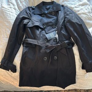 🚨CLEAR OUT🚨 NWT Black Ladies Women’s Trench Coat Button Up Coat size XS